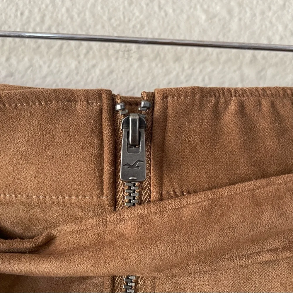 70s Vibe Hollister Ultra High Rise Faux Suede Mini Skirt Women’s S Brown Belted - Picture 9 of 11